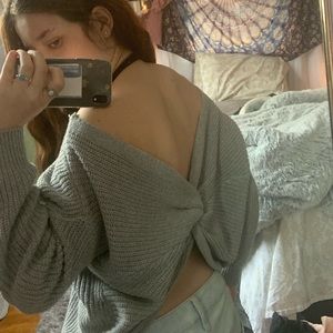 Open back sweater Grey